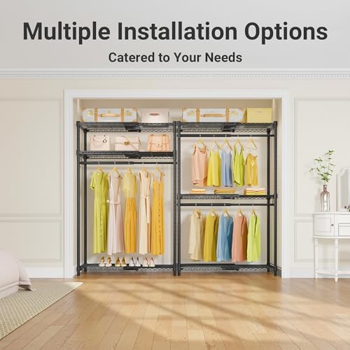 VIPEK X1 Expandable Clothes Rack Heavy Duty Adjustable Closet System Black