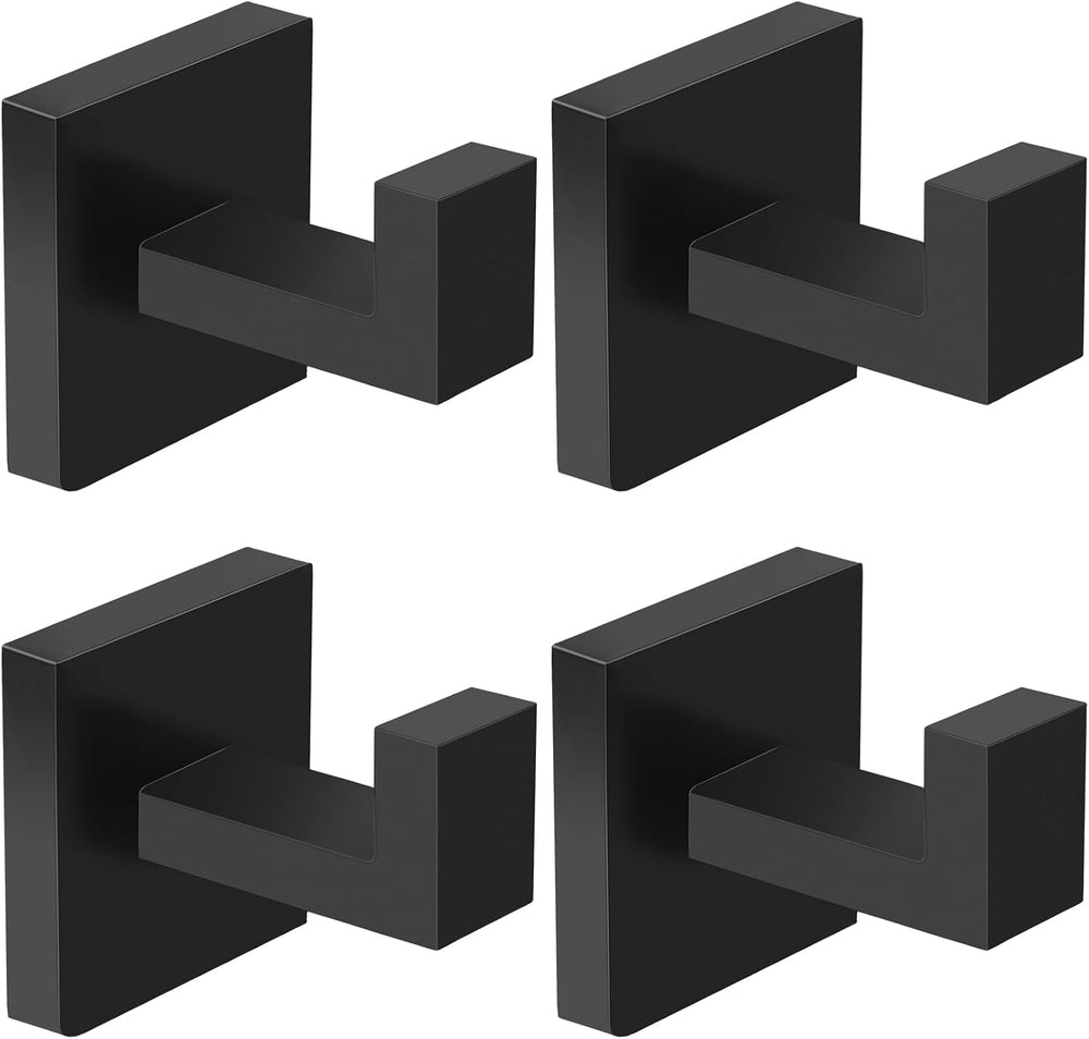 IBosins 16-Pack Towel Hooks Hand Towel Holder Bathroom Robe Hanger Black