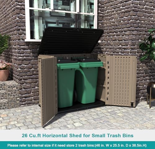 KINYING Outdoor Storage Shed - Horizontal Storage Cabinet Waterproof for Gard...