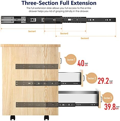 Ravinte Matte Black Soft Close Drawer Slides 16 Inch 2 Pairs 4 Pack
