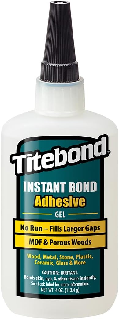 Titebond Instant Bond Gel CA Super Glue – Ethyl Cyanoacrylate Adhesive for Wo...