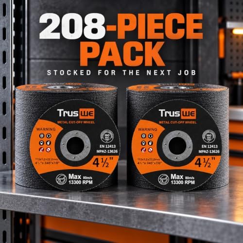 208 Pack Cut Off Wheels - 4 1/2 Inch Metal and Stainless Steel Cutting Wheel ...