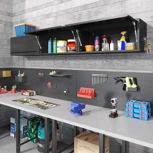 Coolsun Metal Wall Cabinet, 12.6" H Garage Wall Cabinet with Up-Flip Door
