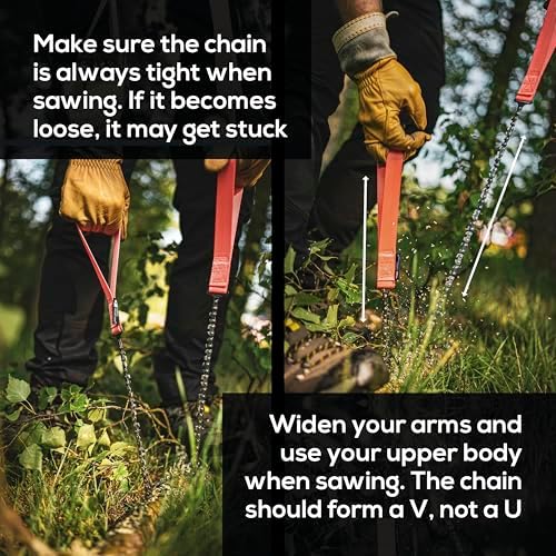 Nordic Pocket Saw 36 Inch Pocket Chainsaw with 50 Bi-Directional Teeth for Cl...