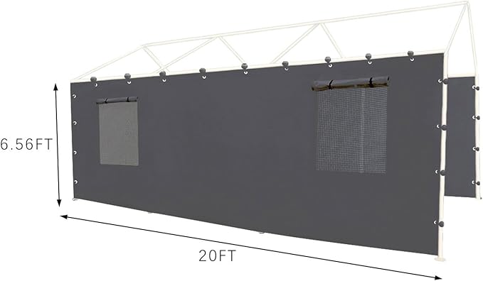 Sidewall Panel with Mesh Windows and Elastic Ball Bungees,
