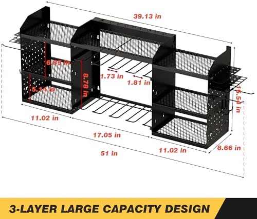 Power Tool Organizer Wall Mount with Charging Station, Heavy-Duty Metal Garag...