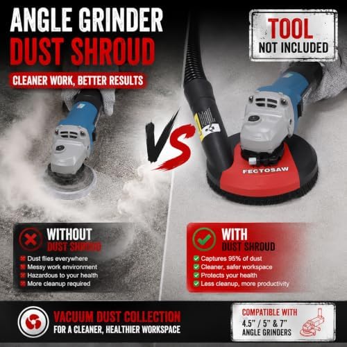 Dust Shroud for Angle Grinder with Diamond Grinding Cup Wheel, 4.5โ5 Inch &am...