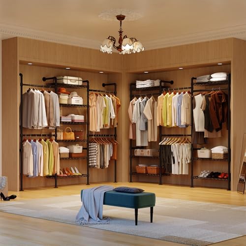 ONBRILL H3 Expandable Wall Mounted Closet System, Heavy Duty Clothing Rack