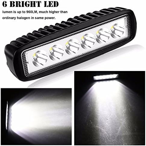 Willpower 10 Pieces 6 inch 18W LED Work Light Bar Spot Beam Driving Lights fo...