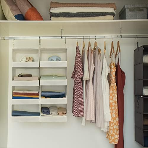 GRANNY SAYS 4-Shelf Hanging Closet Organizer, Foldable Storage, Beige