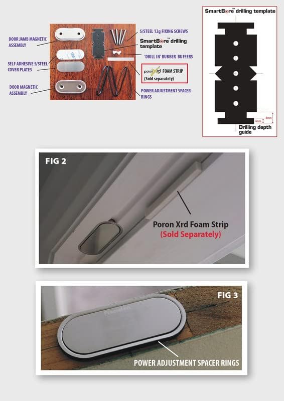 Precision Lock PLS 24 PRO Extra Heavy Duty Concealed Magnetic Catch for Doors...