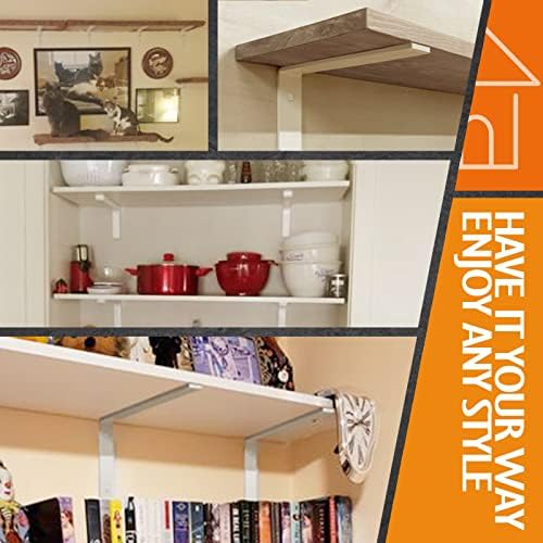 CLT White Shelf Bracket, 12” X 5” Quarter Inch (1/4") Thick- Max Load: 4...