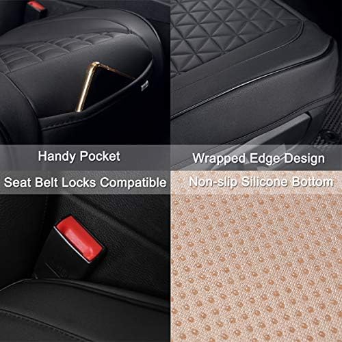 Black Panther Luxury Faux Leather Car Seat Cover Front Bottom Seat Cushion Co...