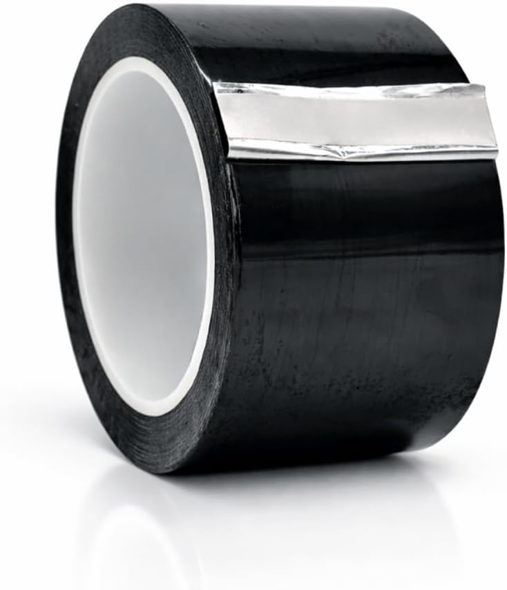 WOD MPFT2 Black Metalized Polyester Mylar Film Tape with Acrylic Adhesive, 3 ...
