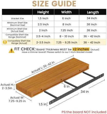 1pc Floating Shelf Hardware Heavy Duty Hidden Shelf Brackets Support,Wall Mou...