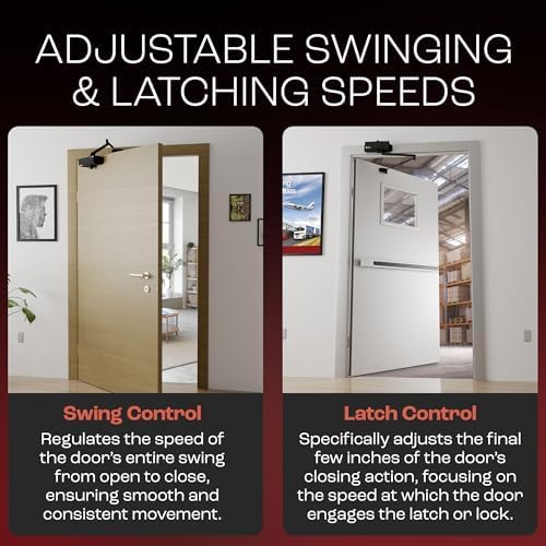 PrimeWare DC-300 Adjustable Automatic Door Closers for Home | Soft Close, No ...