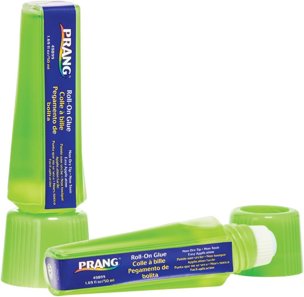 Prang Roll-On Liquid Glue, Fluorescent Green, Dries Clear, 1.69 oz. (50 mL), ...