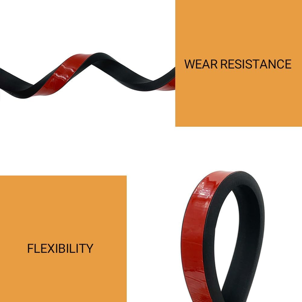 Double-Hole Rubber Weather Stripping, Self-Adhesive EPDM Rubber Seal Strip, B...