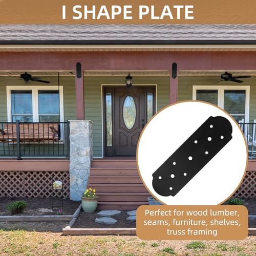 I Shape Steel Flat Bracket, 4 Pcs 10" X 3" Flat Fixing Mending Plat...