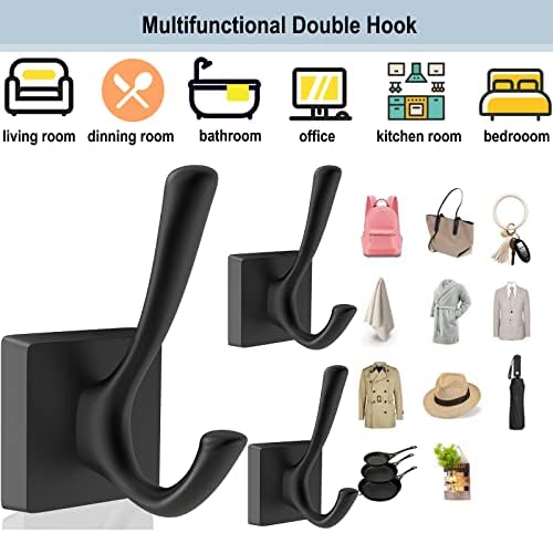 TOFIIGREM Black Wall Hooks Coat Hooks, Mudroom Hooks Bathroom Hallway Hooks f...