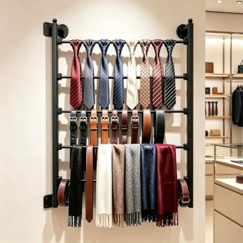 5 Layer Wall Scarf Display Tie Rack Ribbon Organizer Wrapping Paper Holder