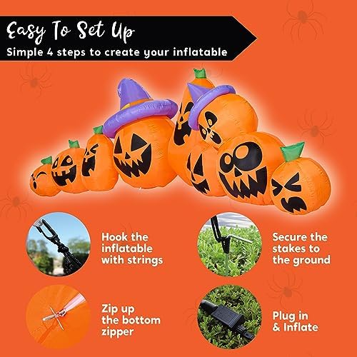 Joiedomi 12.5 FT Halloween Inflatable Pumpkin Outdoor Decorations, Blow Up Ya...