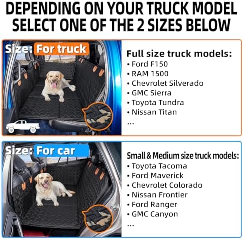 MAXFUT Dog Car Seat Cover for Back Seat,Seat Extender for Full Size Truck