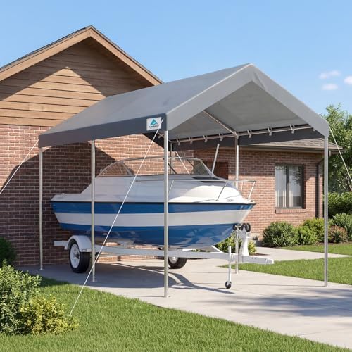 ADVANCE OUTDOOR 10x15 ft Heavy Duty Carport Potable Car Canopy Garage Party T...