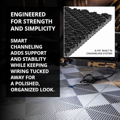 Swisstrax Ribtrax Smooth PRO Garage Floor Tiles, 15.75", Jet Black, 24-Pk