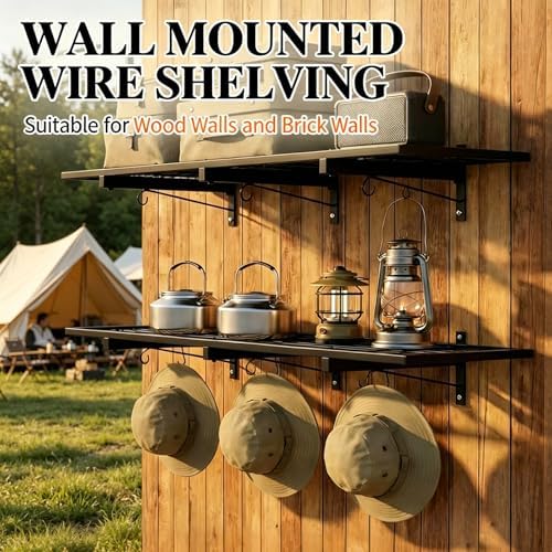 2-Pack Garage Wall Shelving, 46" ร 12" Wall Mounted Floating Shelf,...