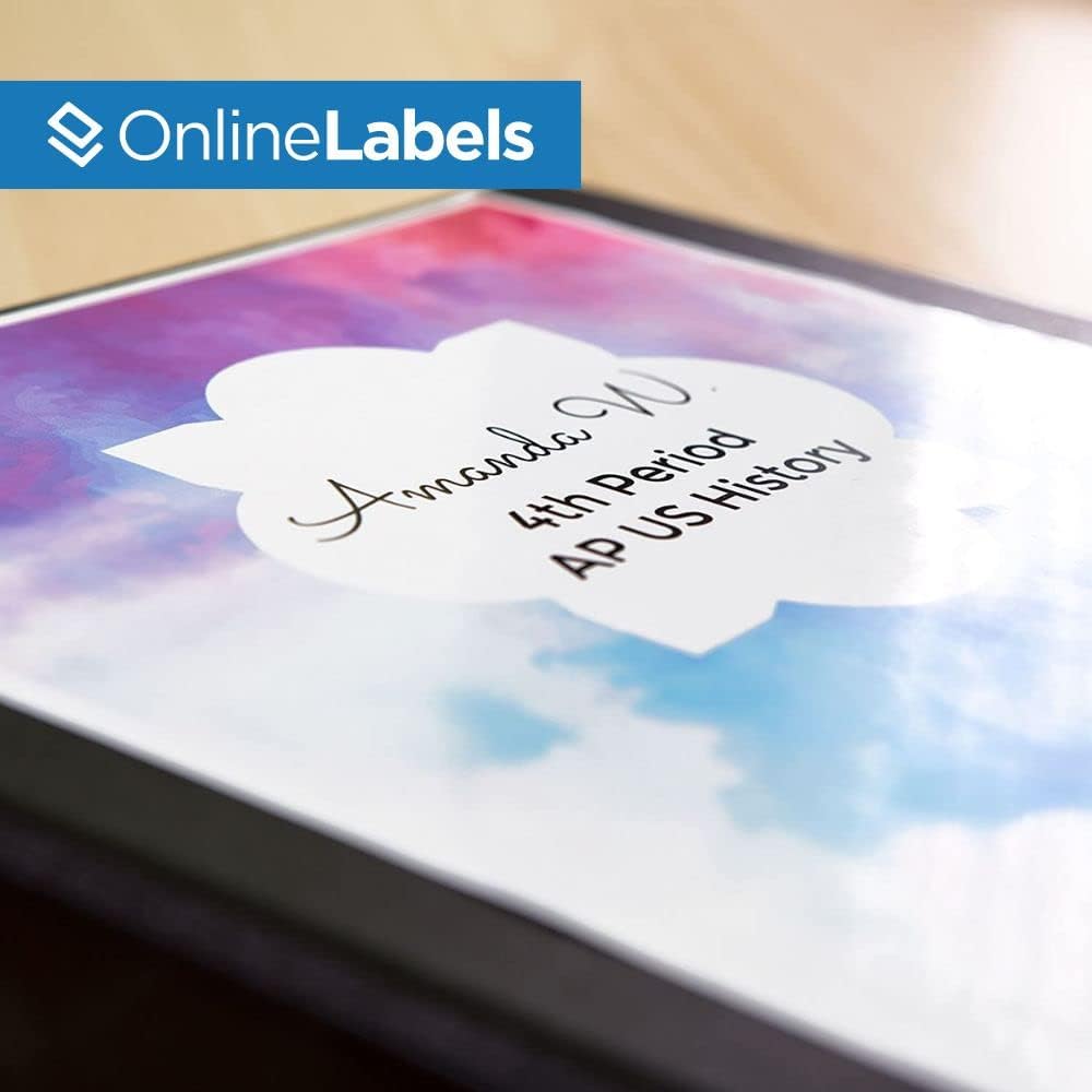 OnlineLabels 8.5" x 11" 1 Vert Back Slit - White Gloss Laser - 100 ...