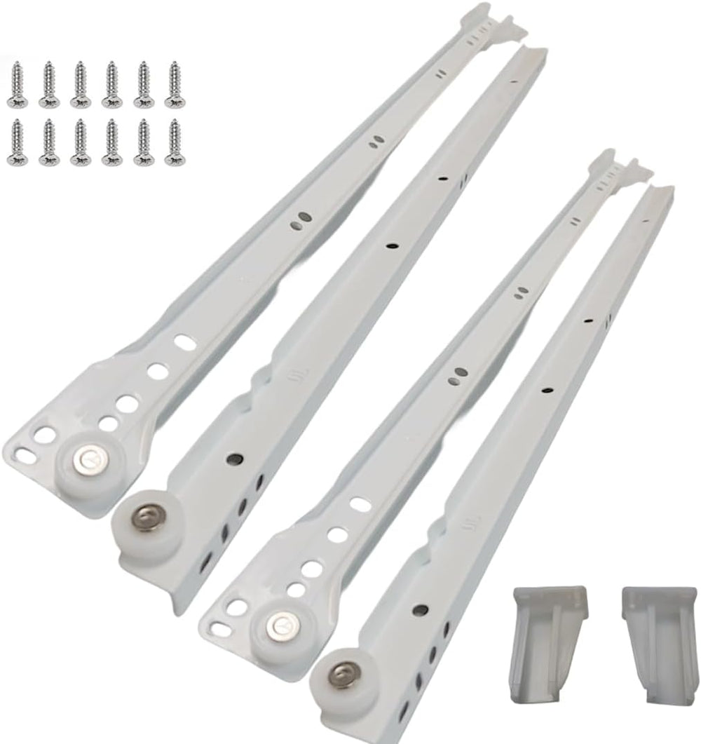 22 Inch Euro Slides, Pack of 2, for Face-Frame and Frameless Cabinets. 75lbs ...