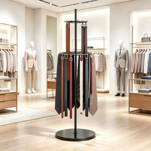 Rotatable Organizer Belt Hanger Tie Rack Scarf Purse Display