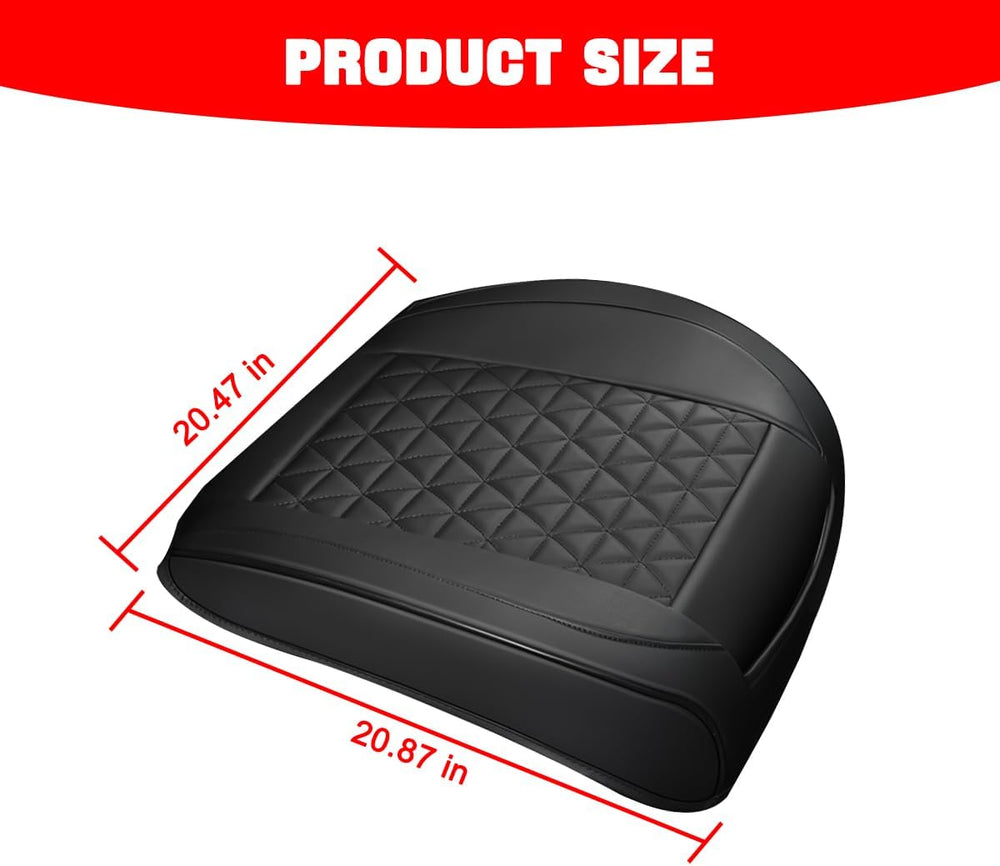 2PCS Leather Car Seat Cover, Front Bottom Seat Protector Pad, Black