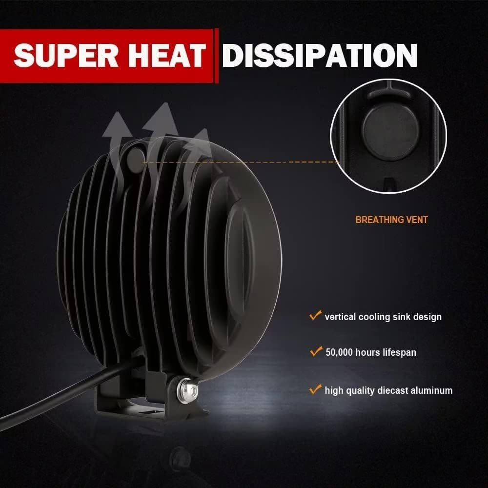 BIGLION.X 6-Inch Round LED Offroad Light 2pcs 210W 32000LM Super Bright Spot ...