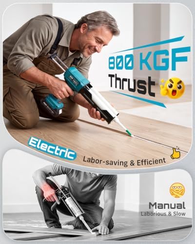 SEESII Electric Dual Cartridge Epoxy Gun 400ML (1:1) with 2 Batteries
