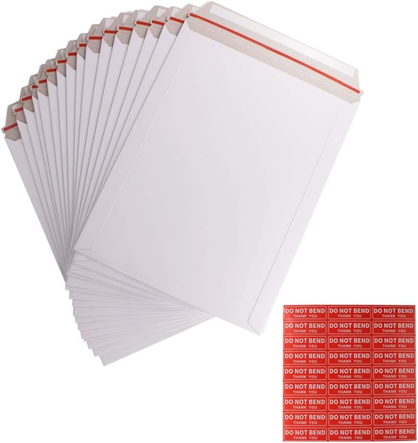 zmybcpack 100 Pack 9X12 inch Self Seal Photo Document Mailers Stay Flat White...