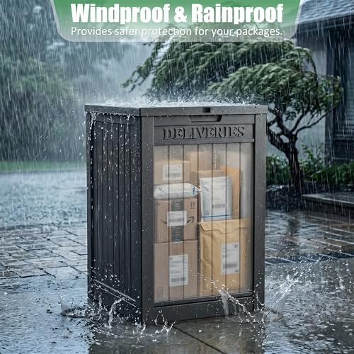 EasyUp Package Delivery Boxes for Outside, 90 Gallon Outdoor Storage Deck Box...
