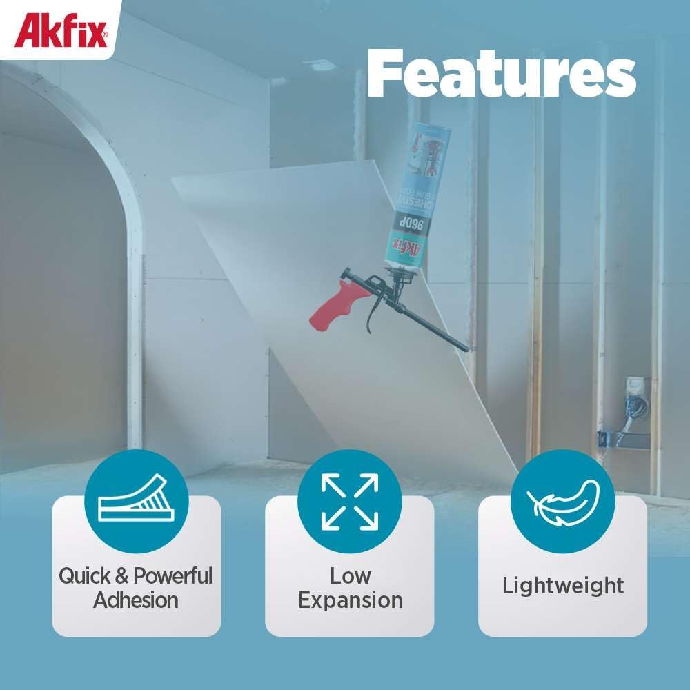 Akfix 960P Foam Board Adhesive with Strong Bonding (1x24 Oz) | Construction A...