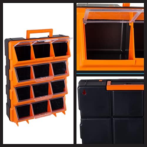 Stalwart Plastic Storage Drawers for Garage Organization, Black