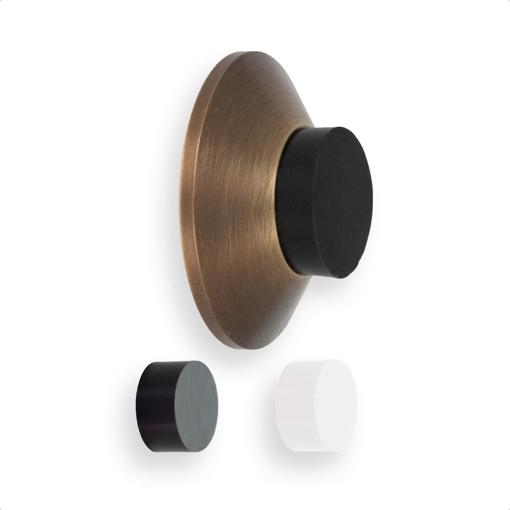 EVI Herrajes | Doorstop for Wall Placement | 1.77x0.66in | Antique Brass | Bl...