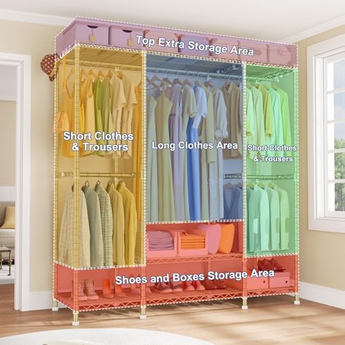 Ulif E3 Heavy Duty Garment Rack 4-Tier Freestanding Closet Organizer System