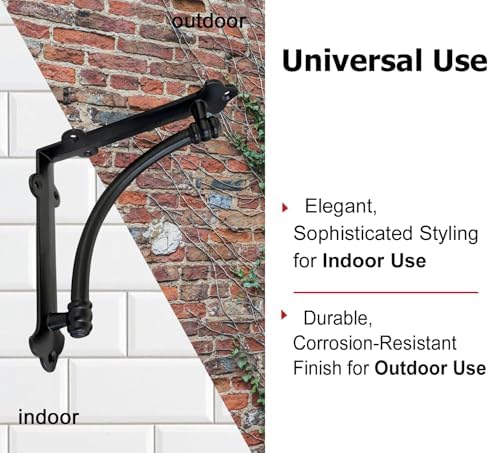 NACH Decorative Shelf Brackets, 4 Pack of 7.25 x 1.6 x 7.25 inch Black Cast I...