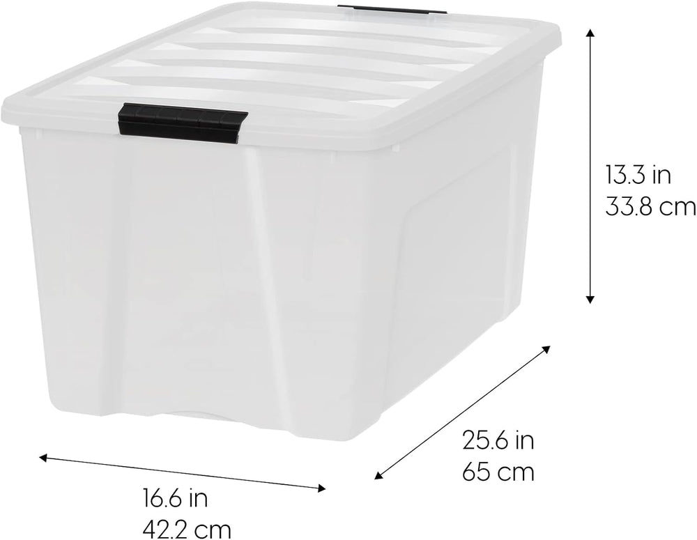 IRIS USA 4-Pack 72 Quart Storage Bins with Lids, Pearl
