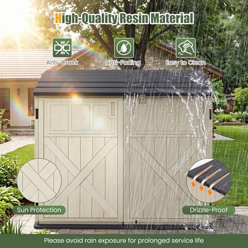Tangkula 20 Cu.Ft Large Outdoor Storage Cabinet w/Adjustable Shelf