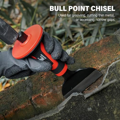 ROTATION 3PC Heavy Duty Masonry Chisel Set with Hand Guard