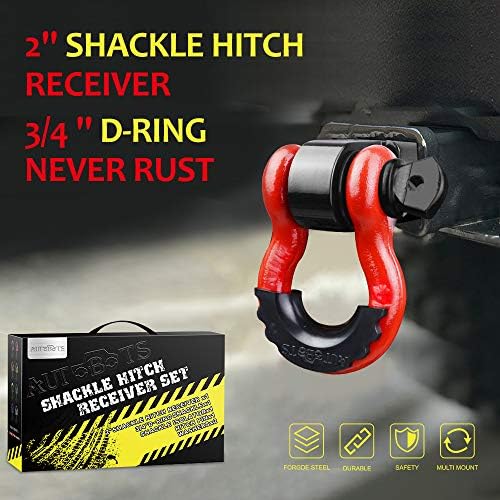 AUTOBOTS Tow Hitch Receiver 2" Shackle Hitch Receiver Red