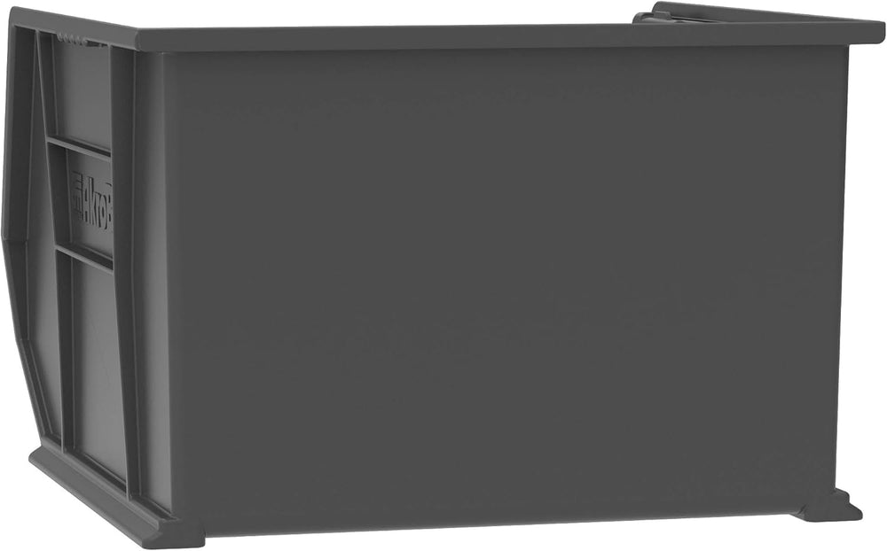 Akro-Mils AkroBins Stackable Plastic Storage Organizer Bins, Black, 3-Pack
