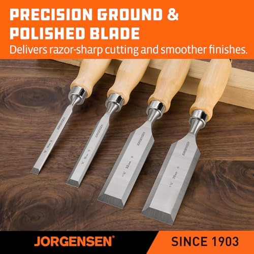 Jorgensen 4-Piece Expansion Wood Chisel Set, 3/8", 5/8", 1-1/4"...