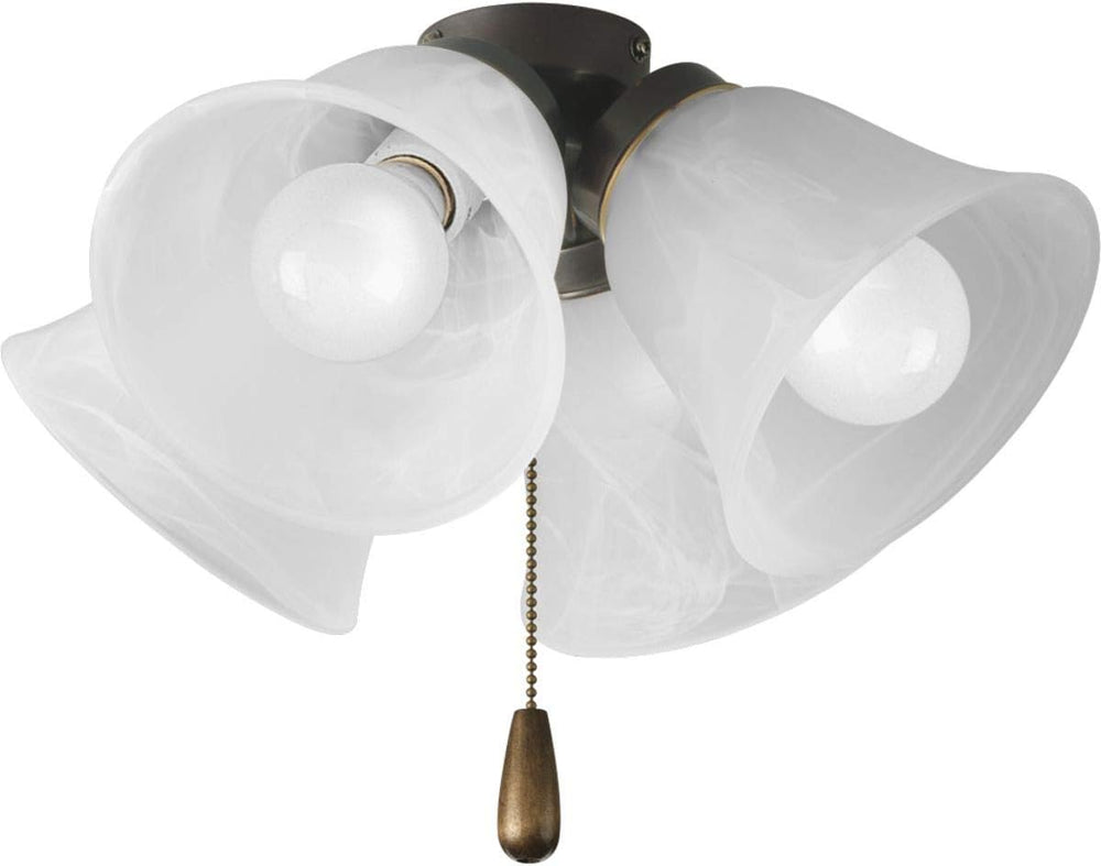 Progress Lighting AirPro 4-Light Ceiling Fan Light Kit, Antique Bronze